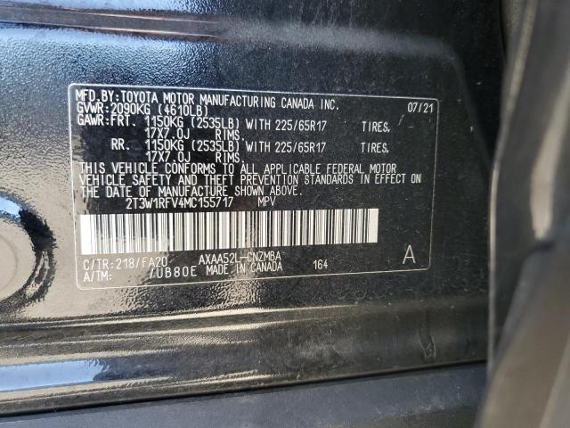 Photo 11 VIN: 2T3W1RFV4MC155717 - TOYOTA RAV4 XLE 