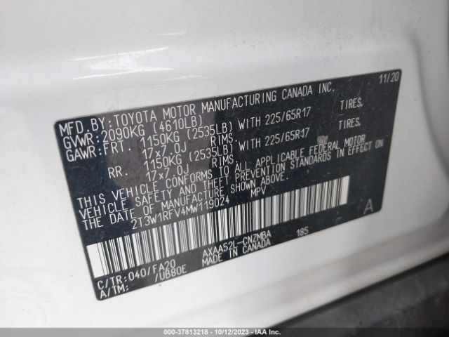 Photo 8 VIN: 2T3W1RFV4MW119024 - TOYOTA RAV4 