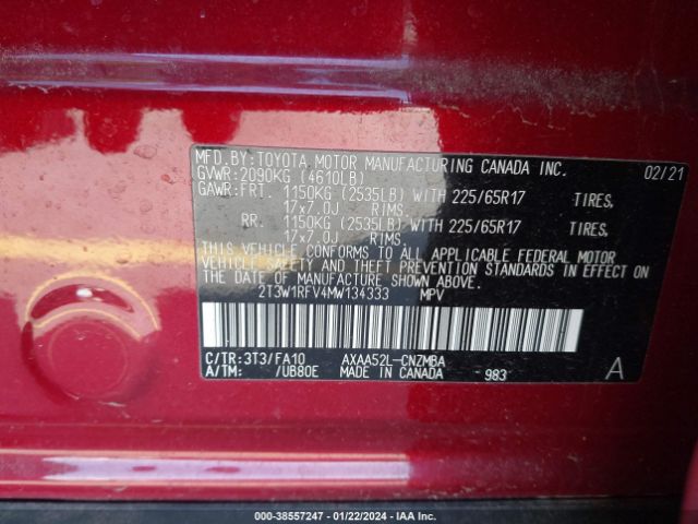 Photo 8 VIN: 2T3W1RFV4MW134333 - TOYOTA RAV4 