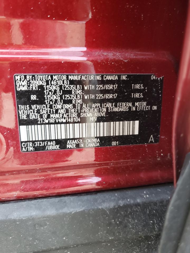 Photo 12 VIN: 2T3W1RFV4MW148104 - TOYOTA RAV 4 