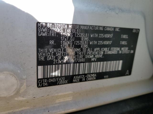 Photo 13 VIN: 2T3W1RFV4MW170880 - TOYOTA RAV4 XLE 