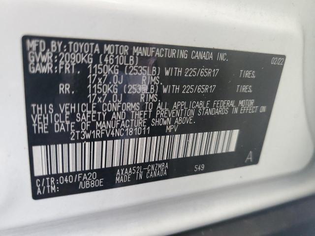 Photo 12 VIN: 2T3W1RFV4NC181011 - TOYOTA RAV4 XLE 