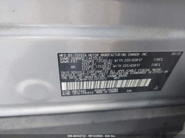 Photo 8 VIN: 2T3W1RFV5LC072473 - TOYOTA RAV4 