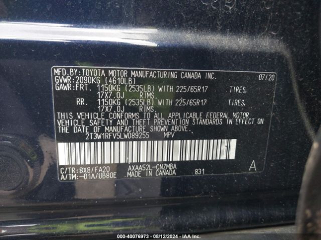 Photo 8 VIN: 2T3W1RFV5LW089255 - TOYOTA RAV4 