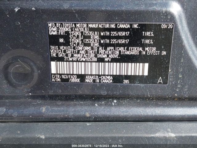 Photo 8 VIN: 2T3W1RFV5MW105388 - TOYOTA RAV4 