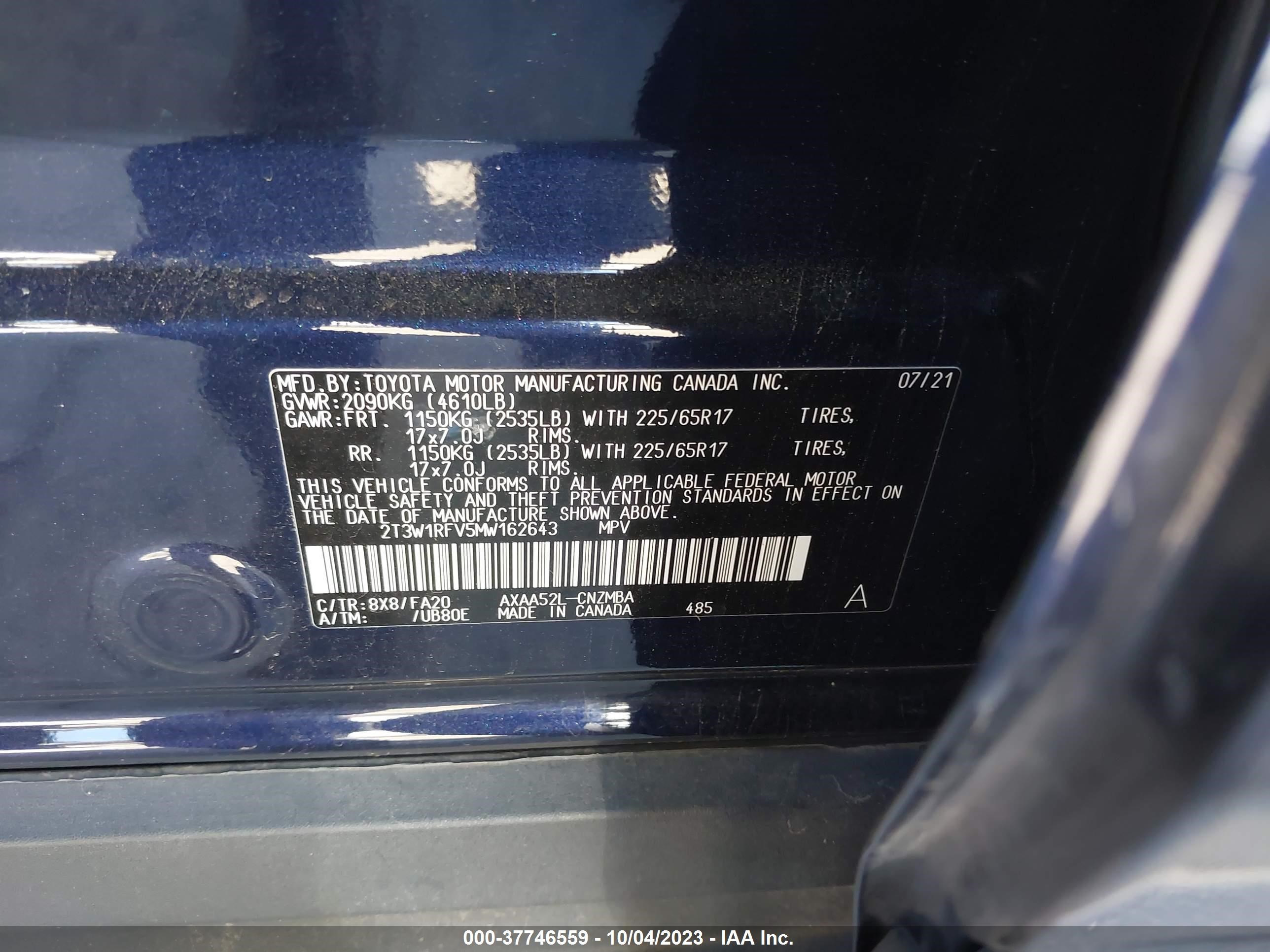 Photo 8 VIN: 2T3W1RFV5MW162643 - TOYOTA RAV 4 