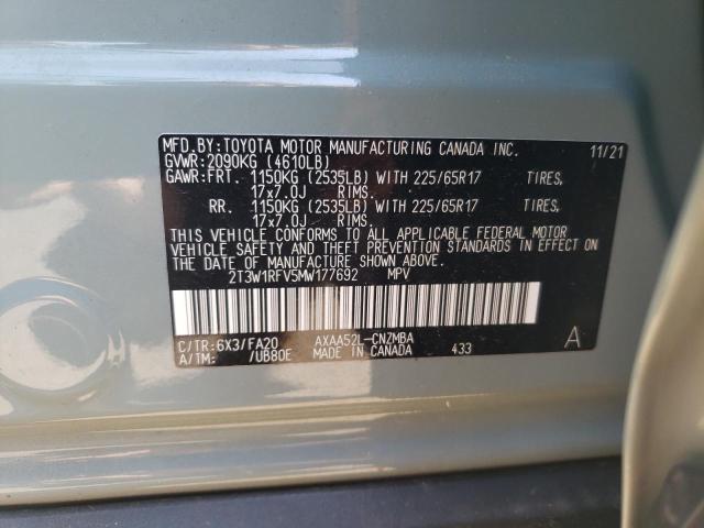 Photo 12 VIN: 2T3W1RFV5MW177692 - TOYOTA RAV4 XLE 