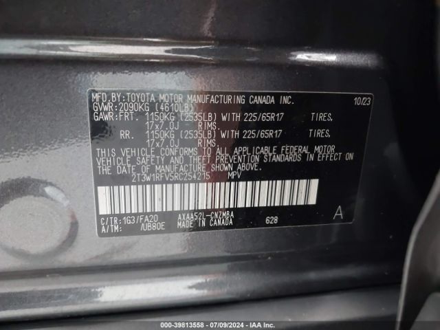 Photo 8 VIN: 2T3W1RFV5RC254215 - TOYOTA RAV4 