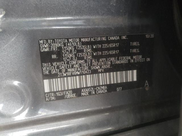 Photo 12 VIN: 2T3W1RFV6MW110423 - TOYOTA RAV4 XLE 