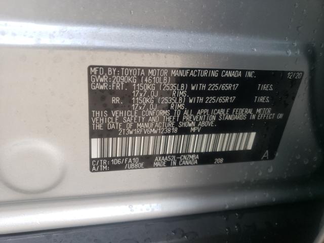 Photo 9 VIN: 2T3W1RFV6MW123818 - TOYOTA RAV4 XLE 