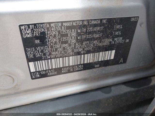 Photo 8 VIN: 2T3W1RFV6PC245391 - TOYOTA RAV4 