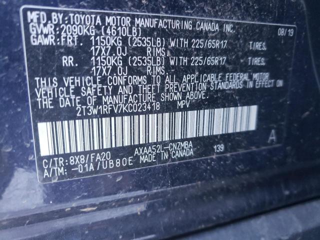 Photo 9 VIN: 2T3W1RFV7KC023418 - TOYOTA RAV4 XLE 