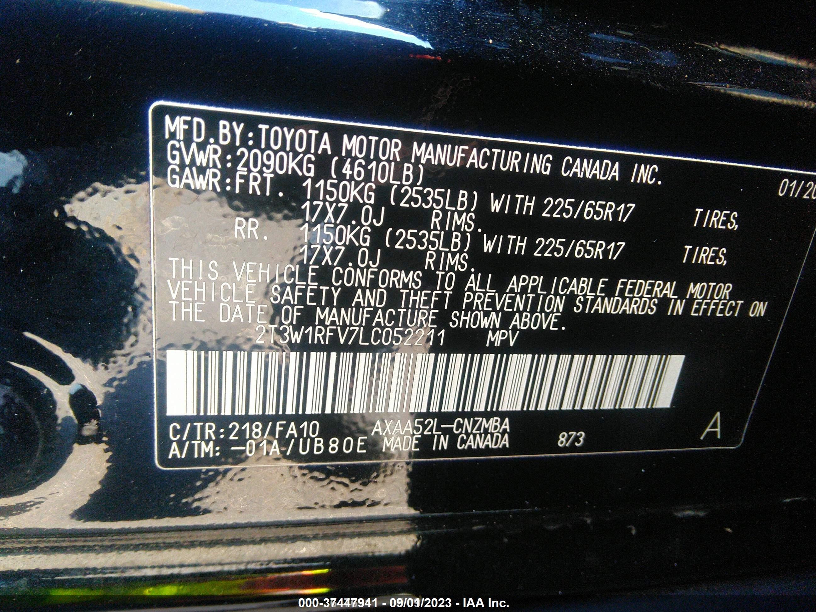 Photo 8 VIN: 2T3W1RFV7LC052211 - TOYOTA RAV 4 