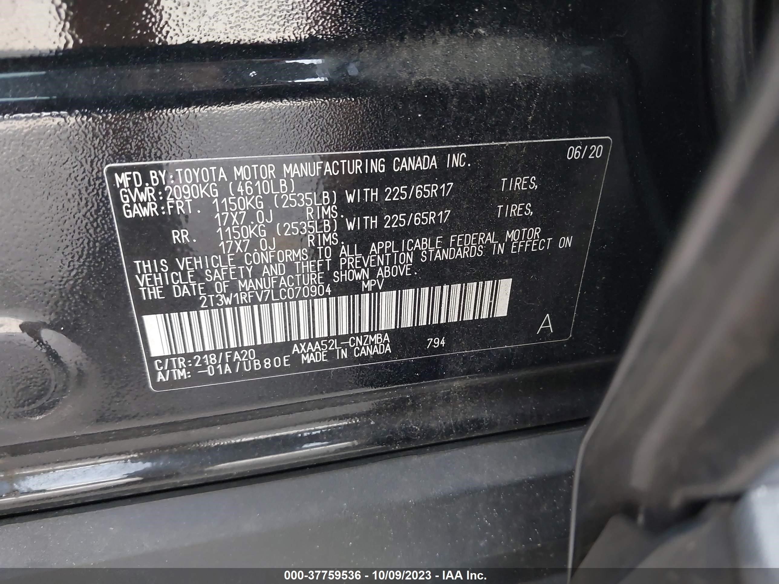 Photo 8 VIN: 2T3W1RFV7LC070904 - TOYOTA RAV 4 