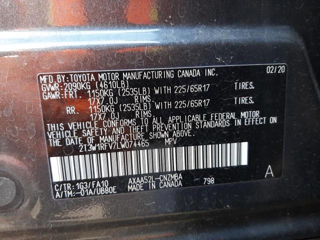 Photo 12 VIN: 2T3W1RFV7LW074465 - TOYOTA RAV4 XLE 