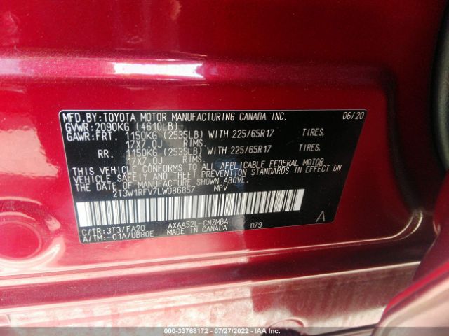 Photo 8 VIN: 2T3W1RFV7LW086857 - TOYOTA RAV4 