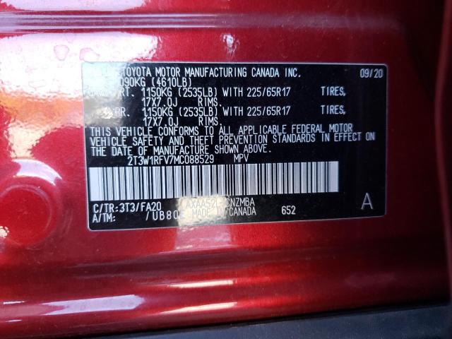 Photo 9 VIN: 2T3W1RFV7MC088529 - TOYOTA RAV4 XLE 