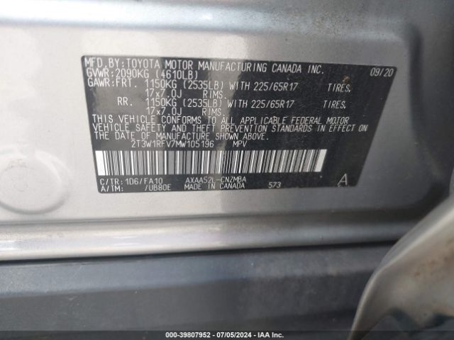 Photo 8 VIN: 2T3W1RFV7MW105196 - TOYOTA RAV4 