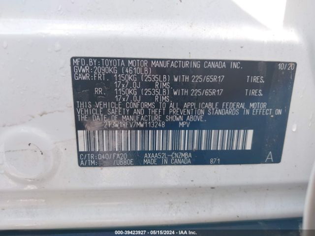 Photo 8 VIN: 2T3W1RFV7MW113248 - TOYOTA RAV4 