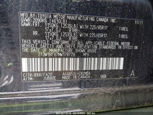 Photo 8 VIN: 2T3W1RFV7MW178729 - TOYOTA RAV4 