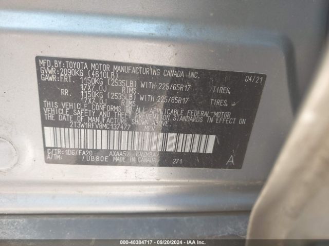 Photo 8 VIN: 2T3W1RFV8MC137477 - TOYOTA RAV4 