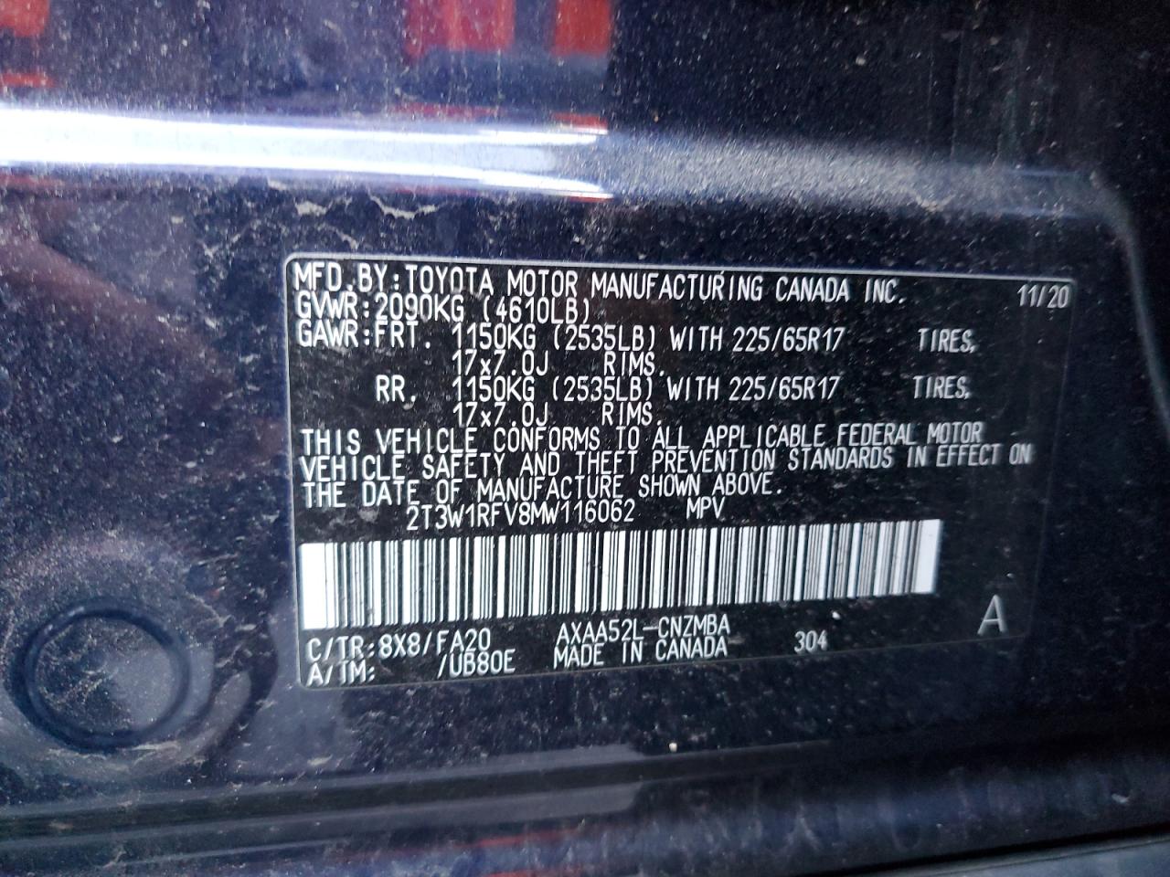 Photo 11 VIN: 2T3W1RFV8MW116062 - TOYOTA RAV 4 