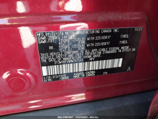 Photo 8 VIN: 2T3W1RFV8MW181543 - TOYOTA RAV4 