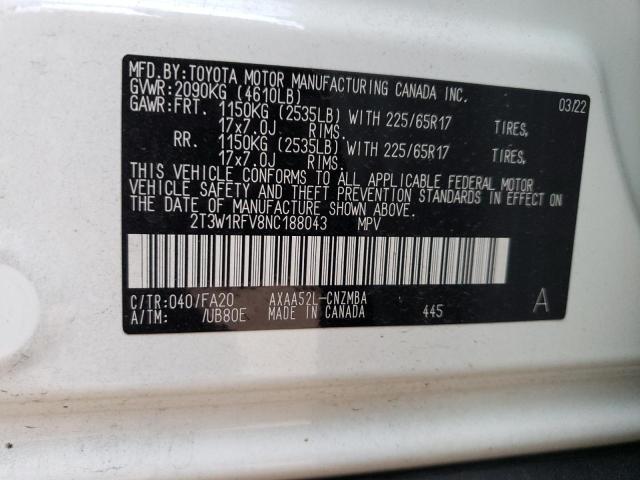 Photo 11 VIN: 2T3W1RFV8NC188043 - TOYOTA RAV4 XLE 