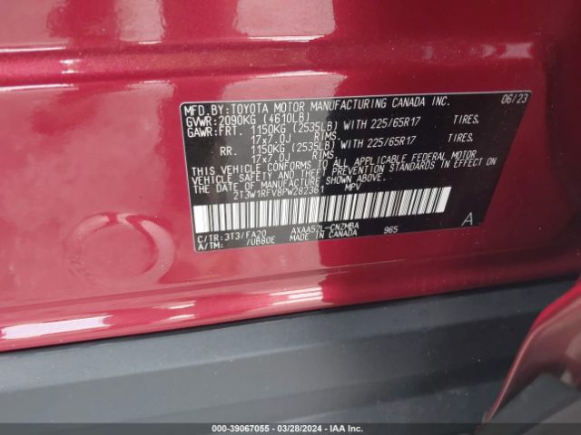 Photo 8 VIN: 2T3W1RFV8PW282361 - TOYOTA RAV4 