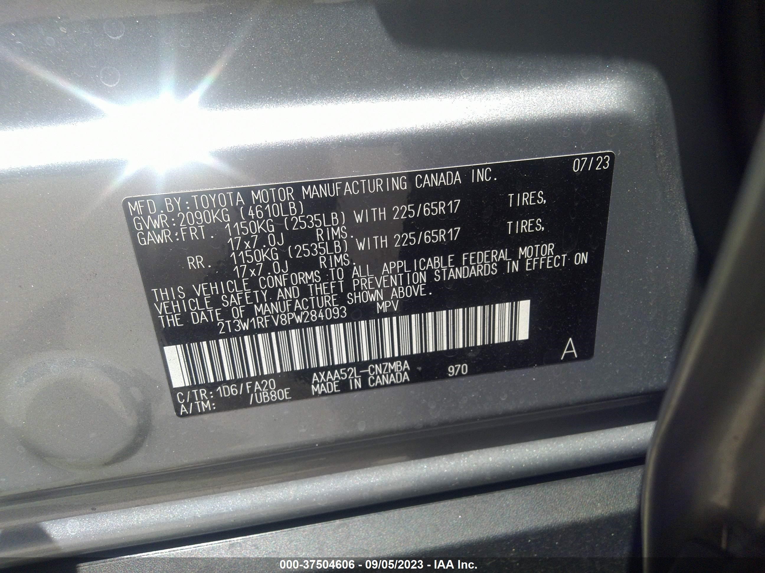 Photo 8 VIN: 2T3W1RFV8PW284093 - TOYOTA RAV 4 