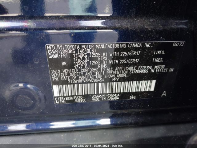 Photo 8 VIN: 2T3W1RFV8PW296454 - TOYOTA RAV4 