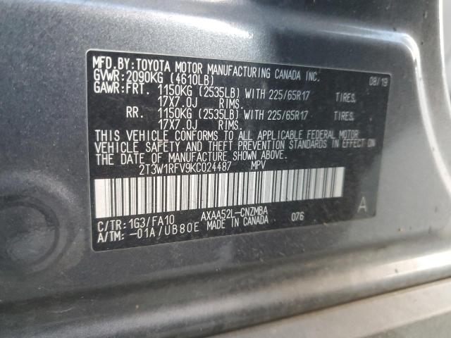 Photo 12 VIN: 2T3W1RFV9KC024487 - TOYOTA RAV4 XLE 