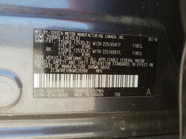 Photo 9 VIN: 2T3W1RFV9KW028988 - TOYOTA RAV4 XLE 