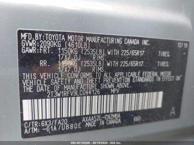 Photo 8 VIN: 2T3W1RFV9LC044126 - TOYOTA RAV4 