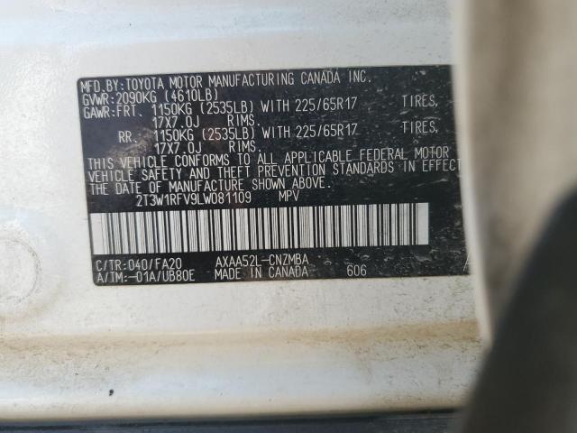 Photo 12 VIN: 2T3W1RFV9LW081109 - TOYOTA RAV4 XLE 