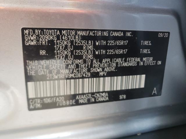 Photo 9 VIN: 2T3W1RFV9MC087429 - TOYOTA RAV4 XLE 