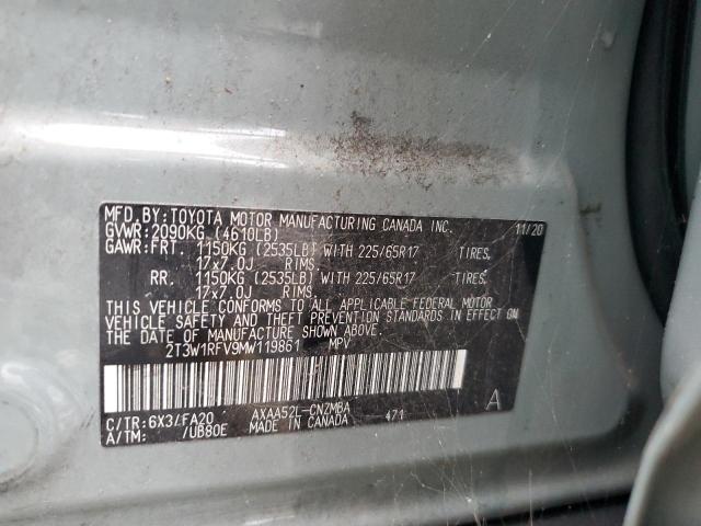 Photo 12 VIN: 2T3W1RFV9MW119861 - TOYOTA RAV4 XLE 