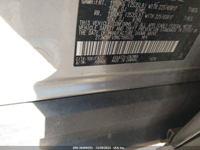 Photo 8 VIN: 2T3W1RFV9NC199522 - TOYOTA RAV4 