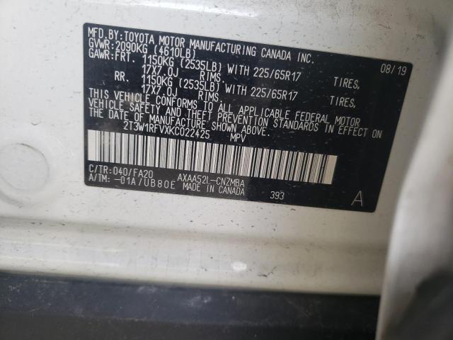 Photo 12 VIN: 2T3W1RFVXKC022425 - TOYOTA RAV4 XLE 