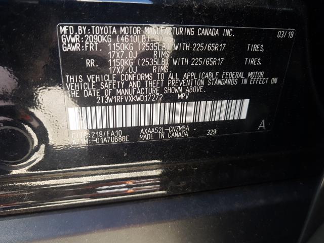 Photo 9 VIN: 2T3W1RFVXKW017272 - TOYOTA RAV4 XLE 