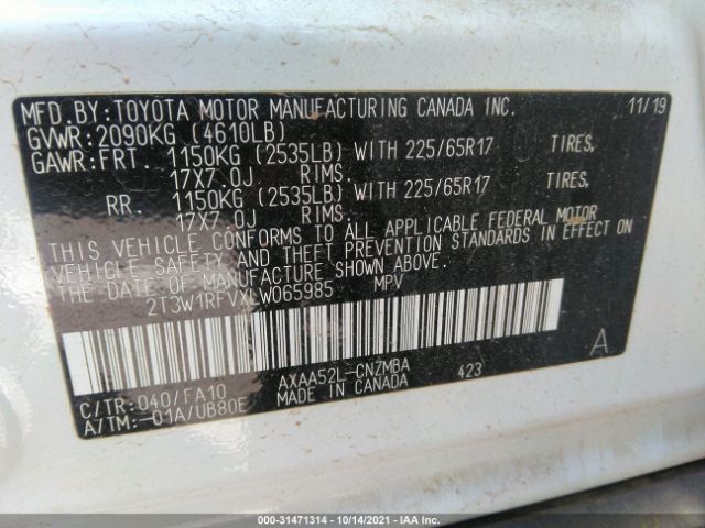 Photo 8 VIN: 2T3W1RFVXLW065985 - TOYOTA RAV4 