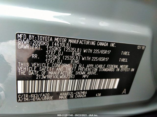 Photo 8 VIN: 2T3W1RFVXLW067283 - TOYOTA RAV4 