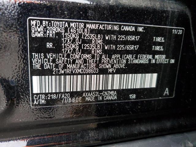 Photo 13 VIN: 2T3W1RFVXMC098603 - TOYOTA RAV4 XLE 