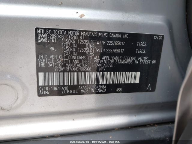 Photo 8 VIN: 2T3W1RFVXMC106568 - TOYOTA RAV4 