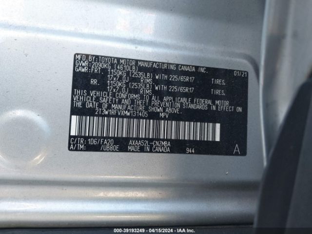 Photo 8 VIN: 2T3W1RFVXMW131405 - TOYOTA RAV4 