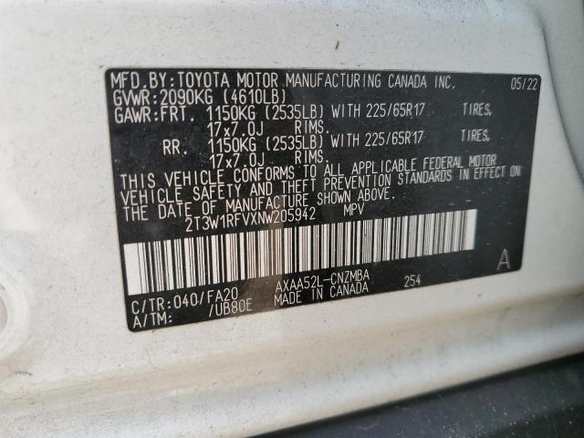 Photo 12 VIN: 2T3W1RFVXNW205942 - TOYOTA RAV4 