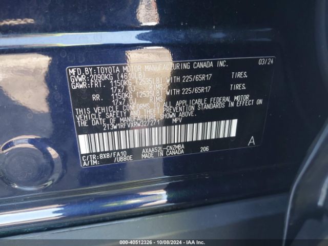 Photo 8 VIN: 2T3W1RFVXRW327271 - TOYOTA RAV4 