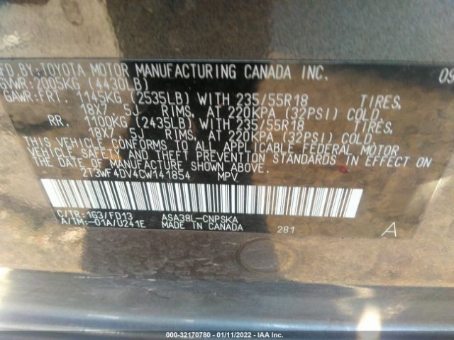 Photo 8 VIN: 2T3WF4DV4CW141854 - TOYOTA RAV4 