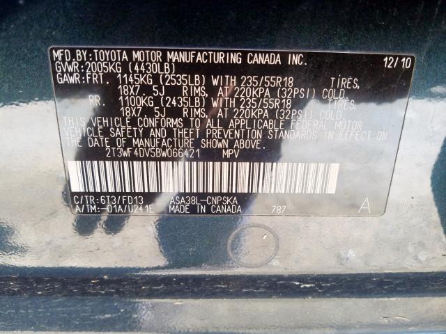 Photo 9 VIN: 2T3WF4DV5BW066421 - TOYOTA RAV4 SPORT 