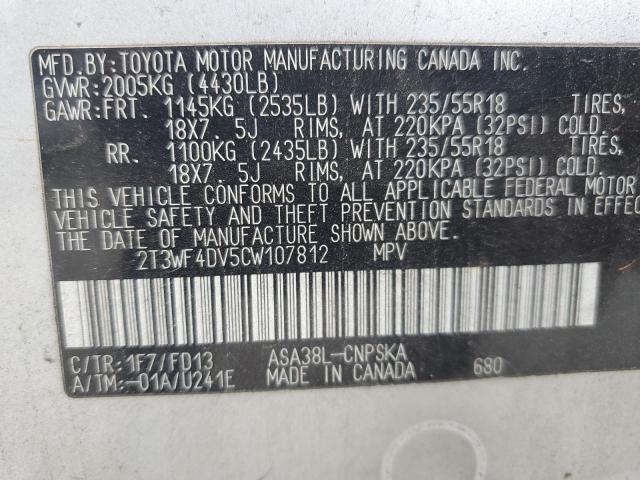 Photo 12 VIN: 2T3WF4DV5CW107812 - TOYOTA RAV4 